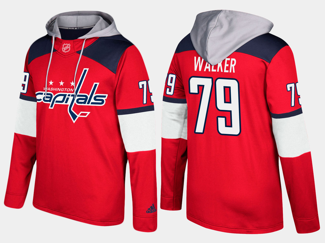 Men NHL Washington capitals #79 nathan walker red hoodie->washington capitals->NHL Jersey